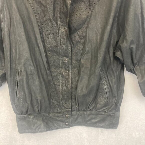 Vintage 80s 90s Gino di Giorgio Comit Leather Bomber Jacket Mens Medium Retro - Picture 7 of 16